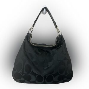 Coach F20064 Black Hobo Bag with Signature Style
